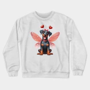 Valentine Fairy Doberman Dog Crewneck Sweatshirt
